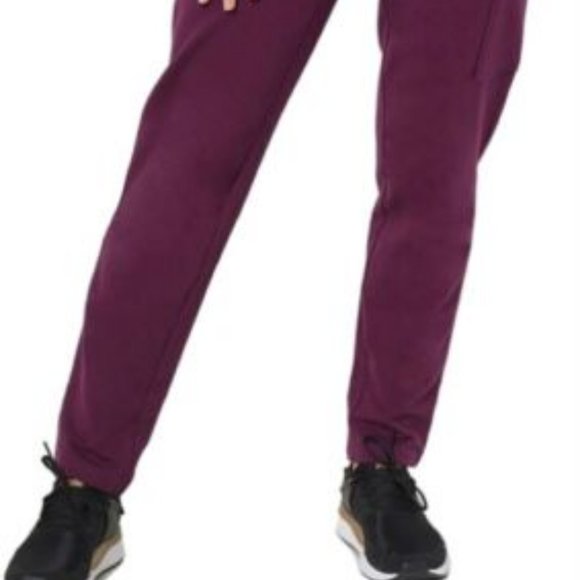NWT DENIM & CO. ACTIVE TERRY STRAIGHT LEG PANTS WITH CARGO POCKET DEEP WINE XXS - Picture 5 of 9